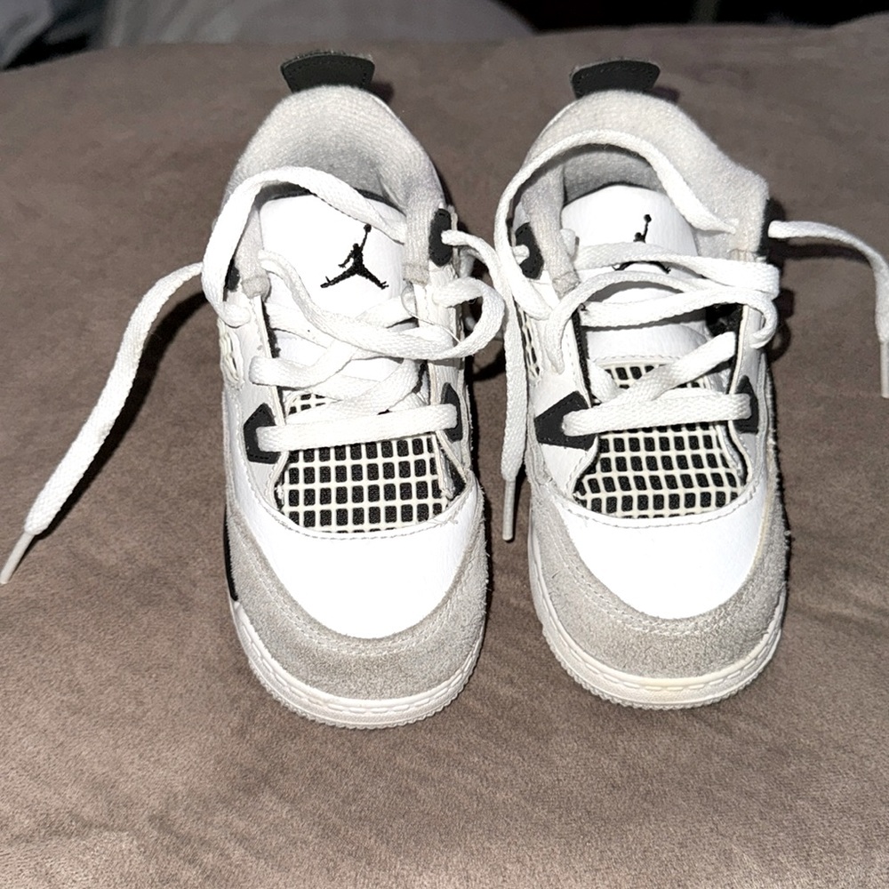 Nike Air Jordan 4 Retro 'Military Black' Toddler Sneakers - SZ 8 C